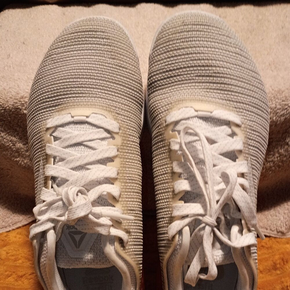 Reebok Nano9 Crossfit Trainers, Breathable Flexweave Upper, White/Gray Mesh